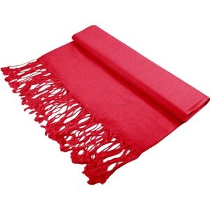 Red Solid Colored Pashmina/ Scarf